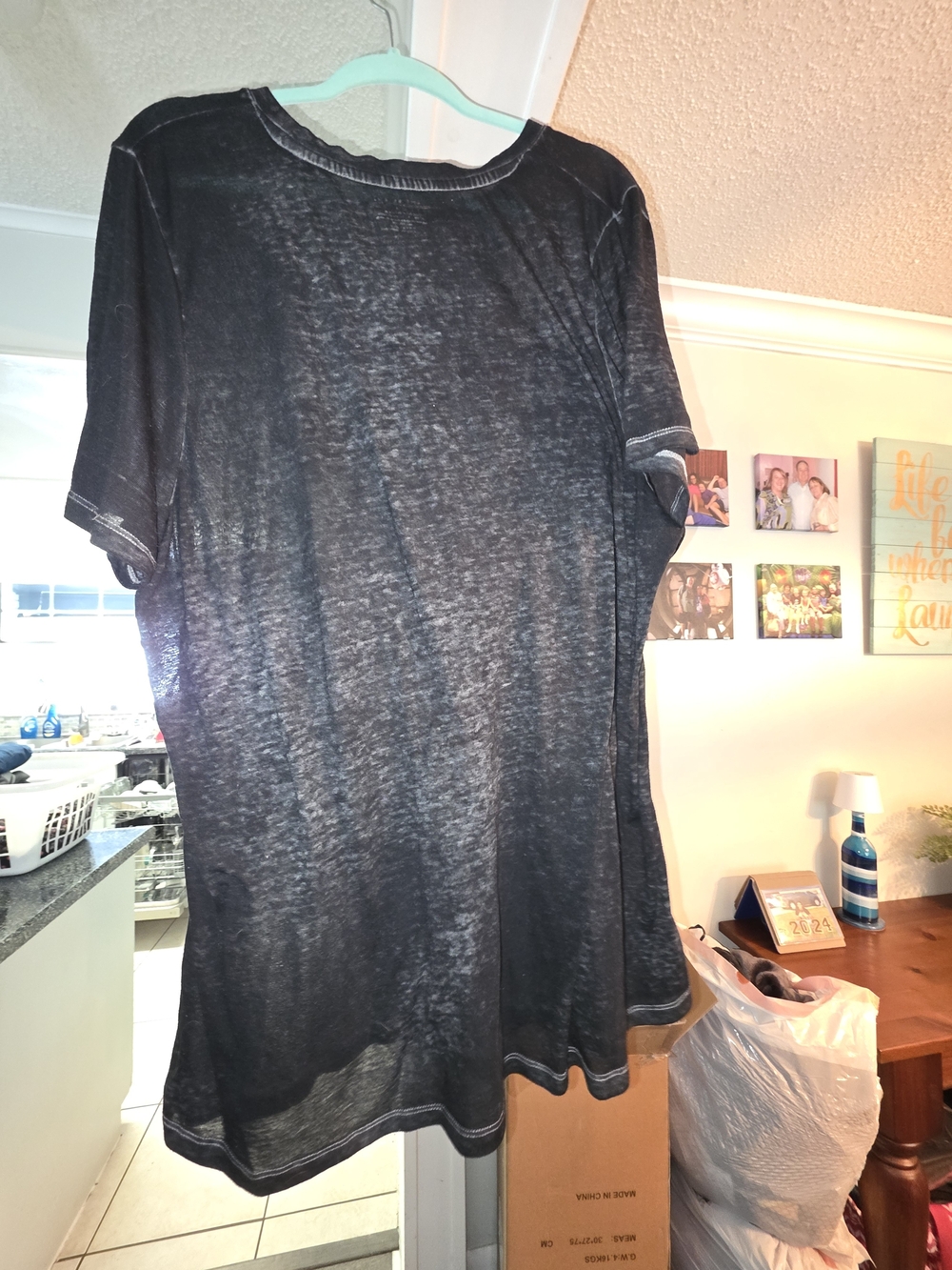 Lane Bryant Black Short Sleeve Sequin 'Fabulous' Tunic Top - Picture 2 of 3